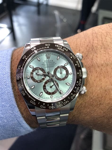 rolex cosmograph daytona ice blue dial platinum mens watch replica|rolex ice blue dial.